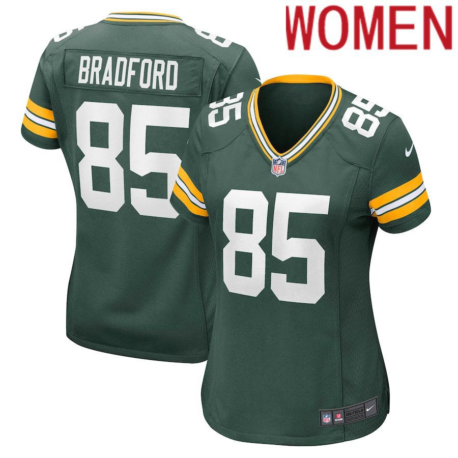 Women Green Bay Packers 85 Corey Bradford Nike Green Retired Player NFL Jersey
